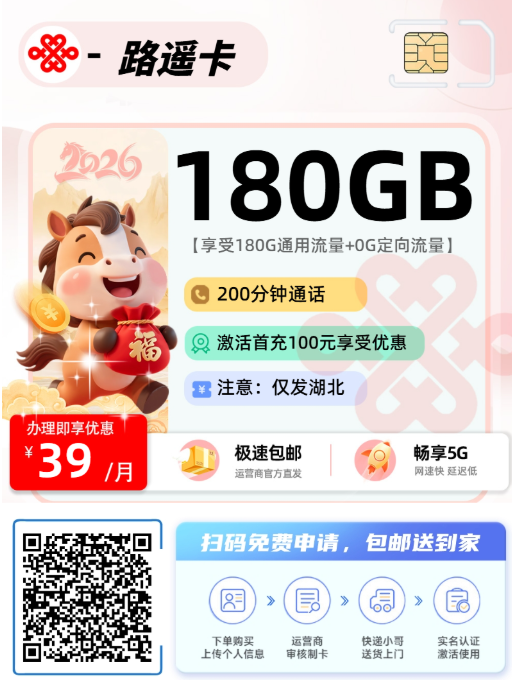 2026年(最新)湖北流量卡推荐高性价比，联通移动电信广电卡