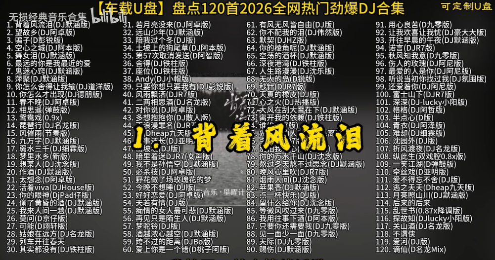 【车载U盘】分P版，盘点120首2026热门DJ合集